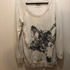 PacSun Kirra Cream Black Graphic Hoodie
